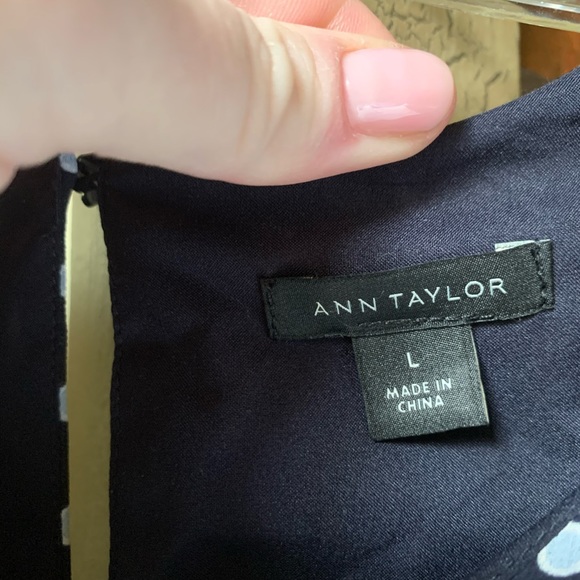 Sleeveless Ann Taylor polka dot with ruffle hem - Picture 3 of 7